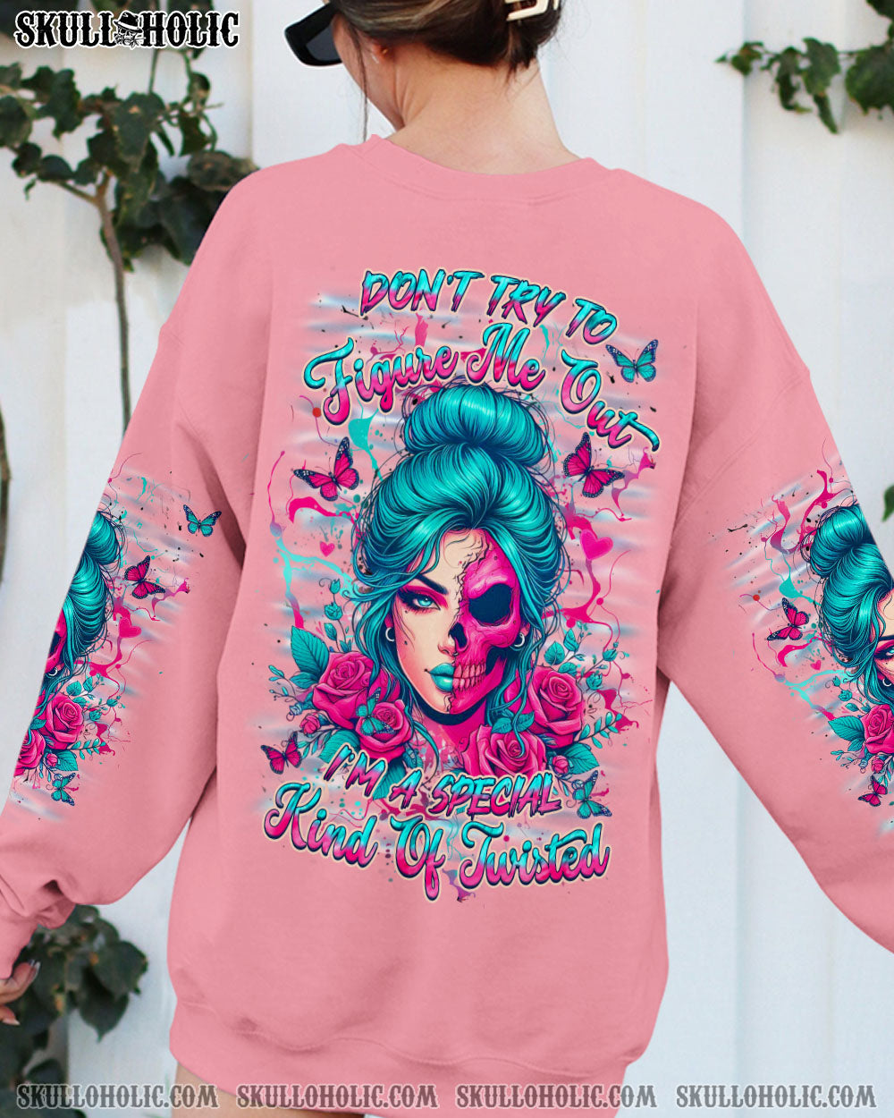 DON'T TRY TO FIGURE ME OUT SKULL ALL OVER PRINT - YHHN3103254