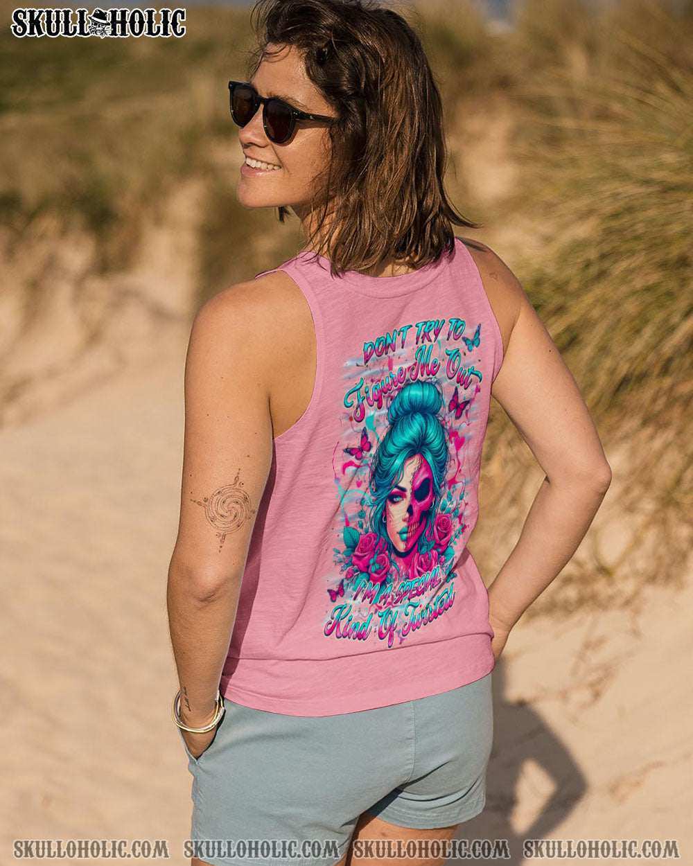 DON'T TRY TO FIGURE ME OUT SKULL ALL OVER PRINT - YHHN3103254