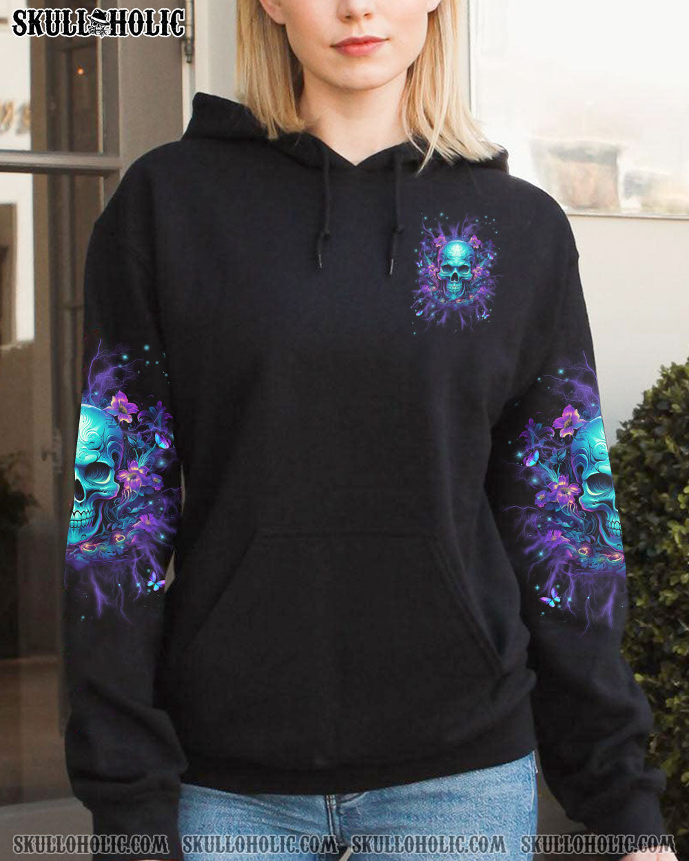 I AM A SWEET GIRL FLOWER SKULL ALL OVER PRINT - YHLN1310234