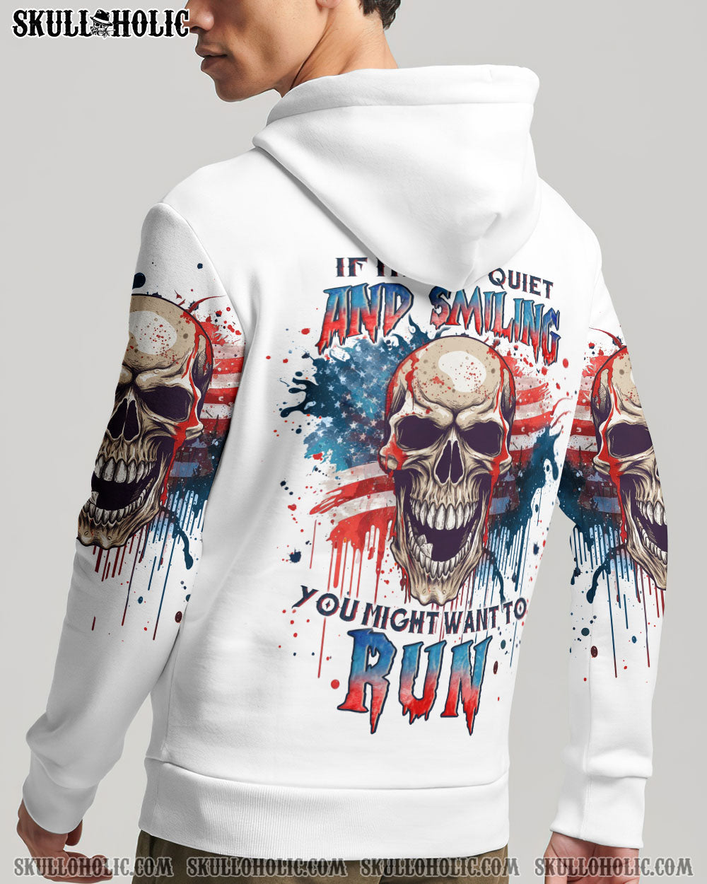 IF I'M TOO QUIET AND SMILING MAD SKULL FLAG ALL OVER PRINT - YHLN2006232