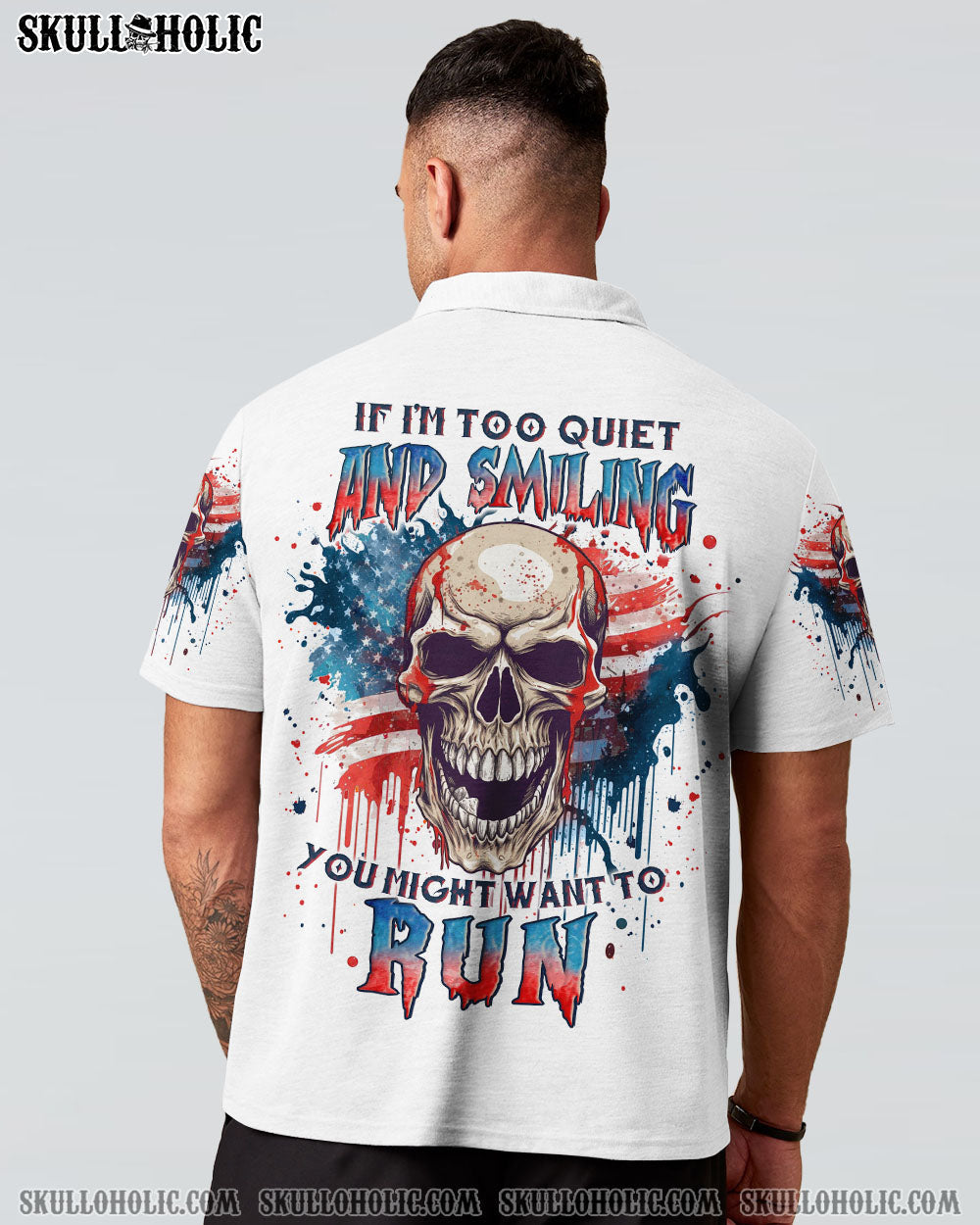 IF I'M TOO QUIET AND SMILING MAD SKULL FLAG ALL OVER PRINT - YHLN2006232