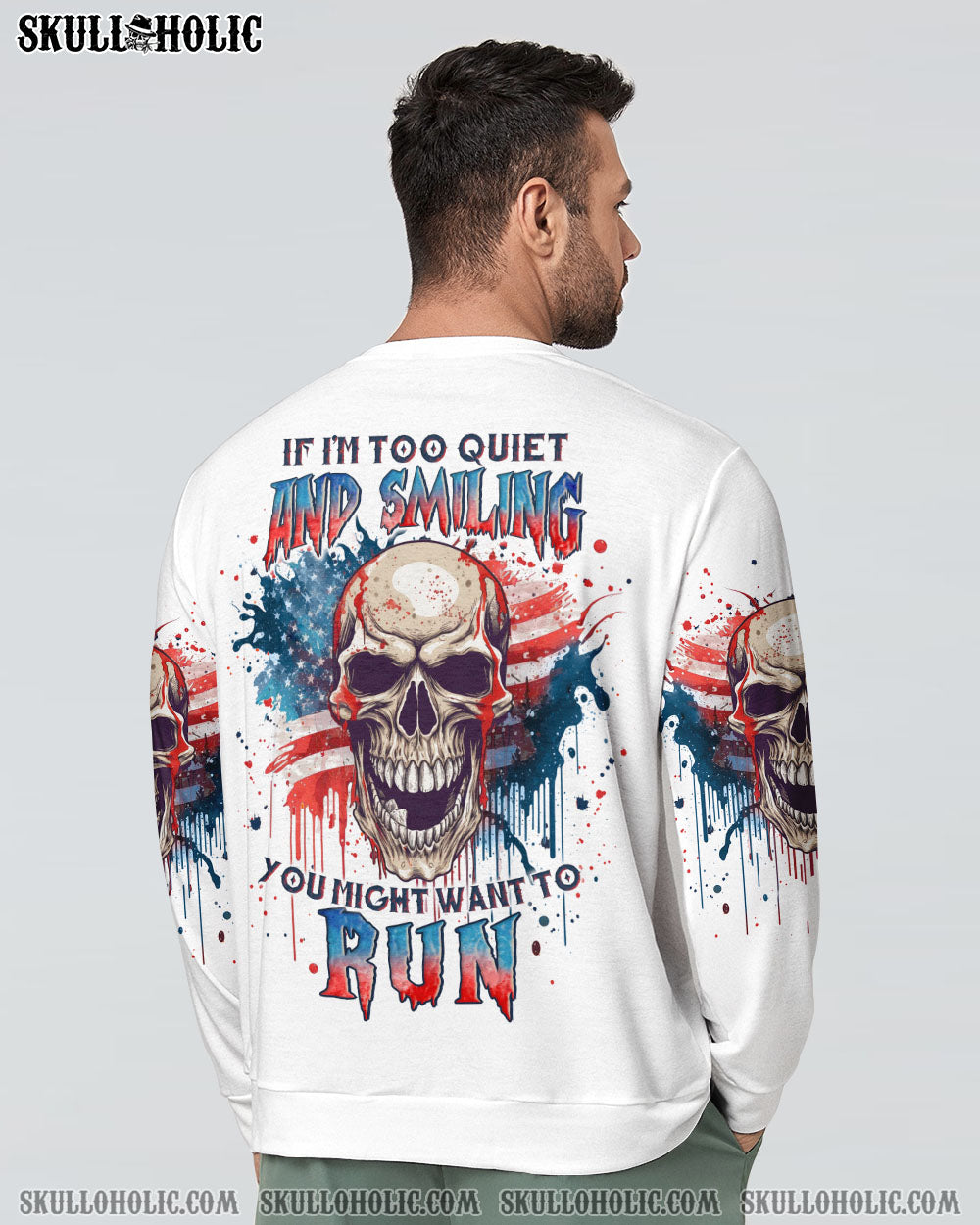 IF I'M TOO QUIET AND SMILING MAD SKULL FLAG ALL OVER PRINT - YHLN2006232