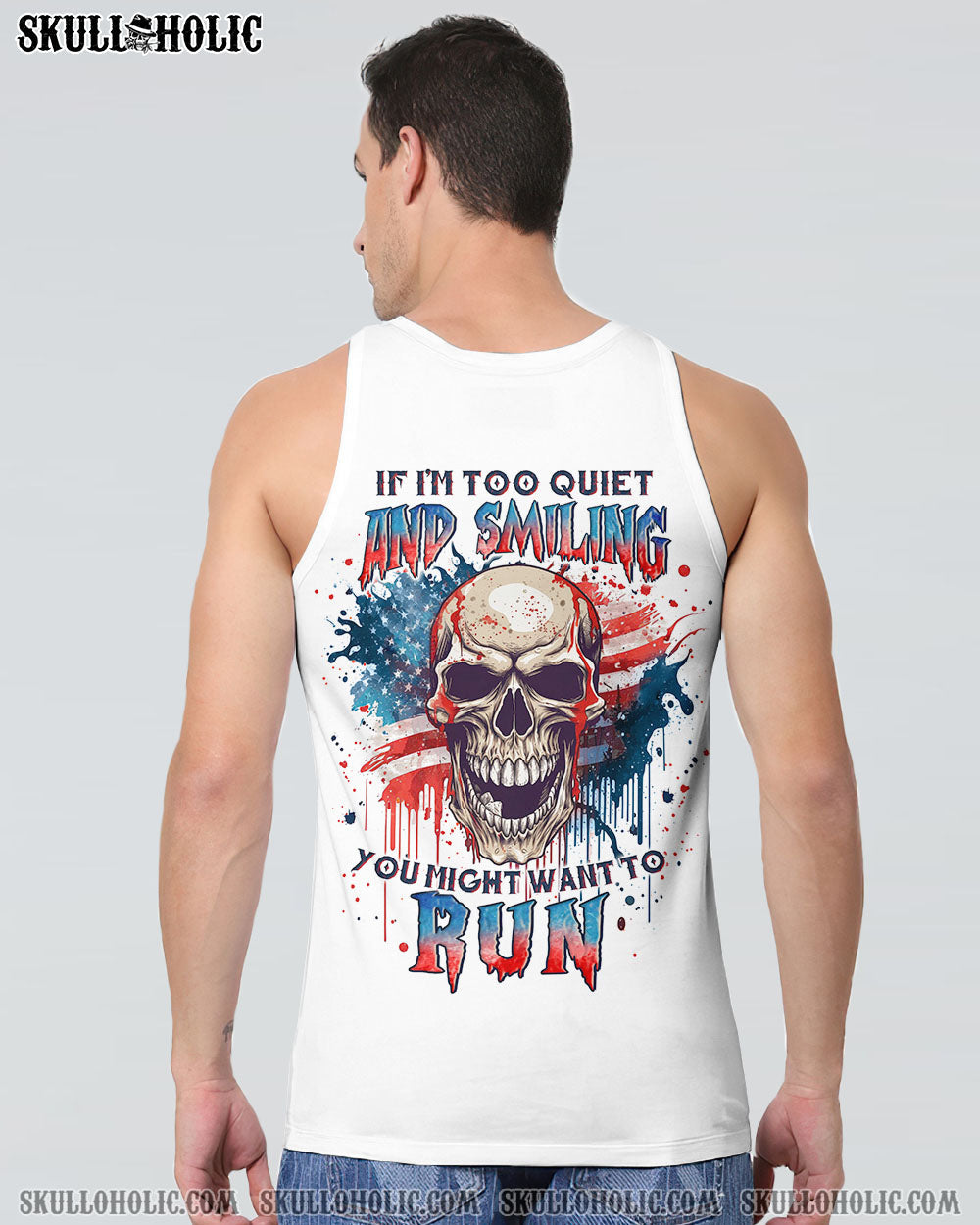 IF I'M TOO QUIET AND SMILING MAD SKULL FLAG ALL OVER PRINT - YHLN2006232