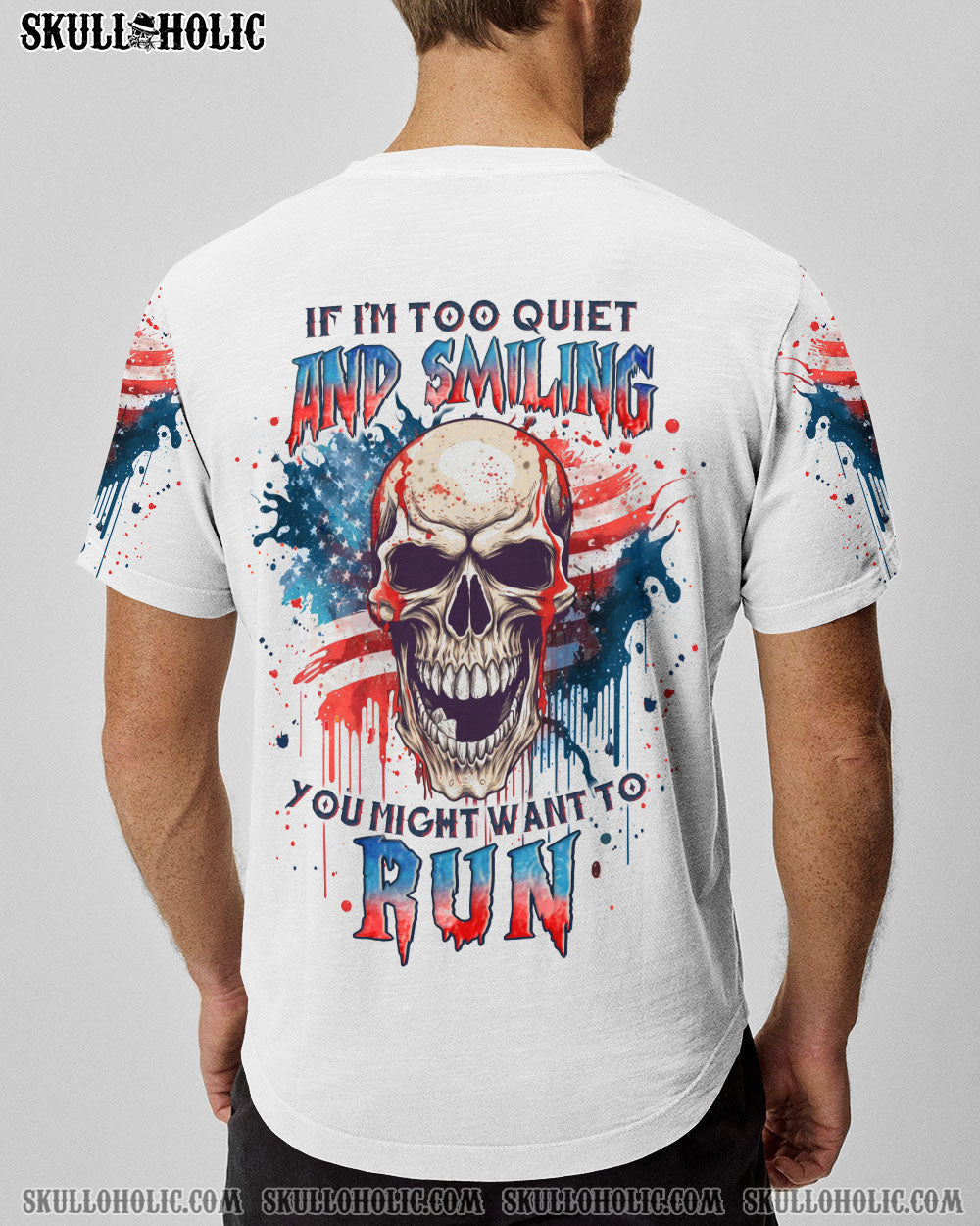 IF I'M TOO QUIET AND SMILING MAD SKULL FLAG ALL OVER PRINT - YHLN2006232