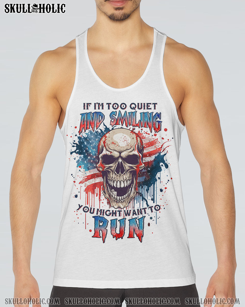 IF I'M TOO QUIET AND SMILING MAD SKULL FLAG ALL OVER PRINT - YHLN2006232
