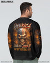 AMERICA LIVE IT LOVE IT OR GET THE HELL OUT SKULL ALL OVER PRINT - YHLN2007231