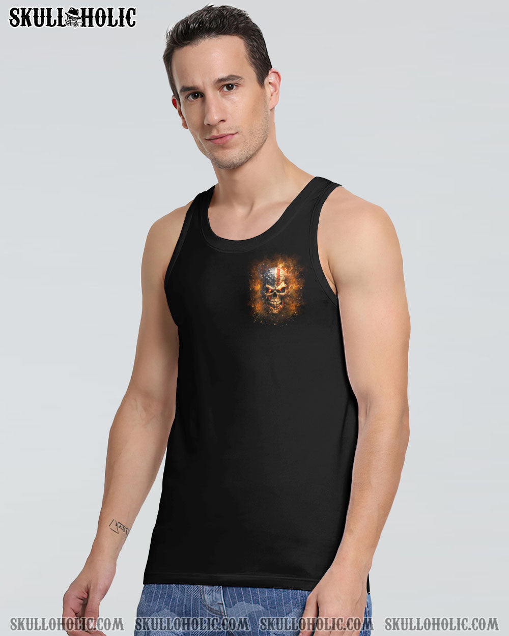 AMERICA LIVE IT LOVE IT OR GET THE HELL OUT SKULL ALL OVER PRINT - YHLN2007231