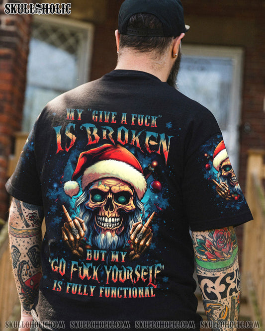 MY GIVE A F IS BROKEN CHRISTMAS SKULL ALL OVER PRINT - YHLN2010231