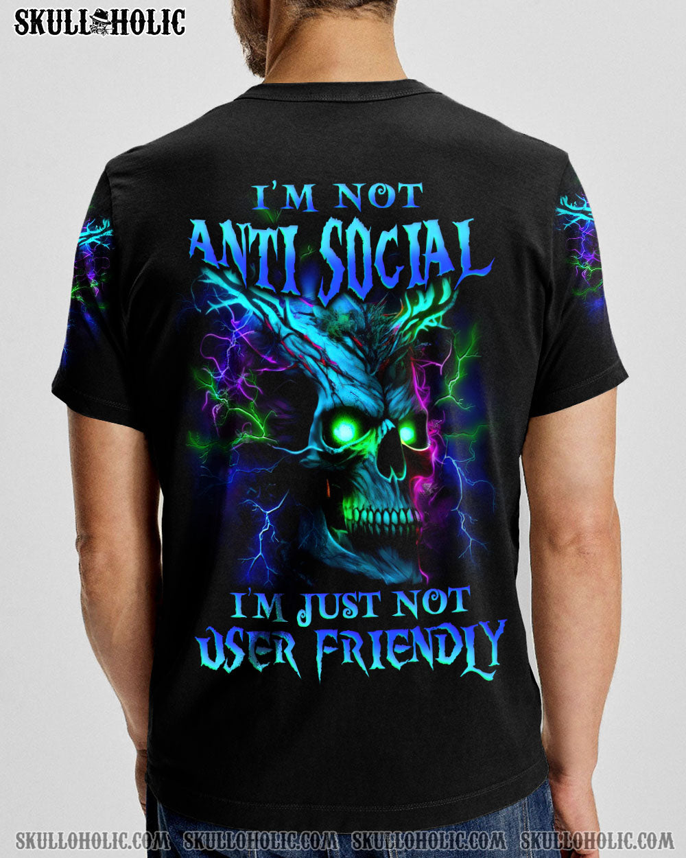 I'M NOT ANTI-SOCIAL SKULL ALL OVER PRINT - YHLN3105234