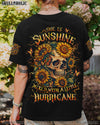 SHE IS SUNSHINE SKULL SUNFLOWER ALL OVER PRINT - YHLT0304251