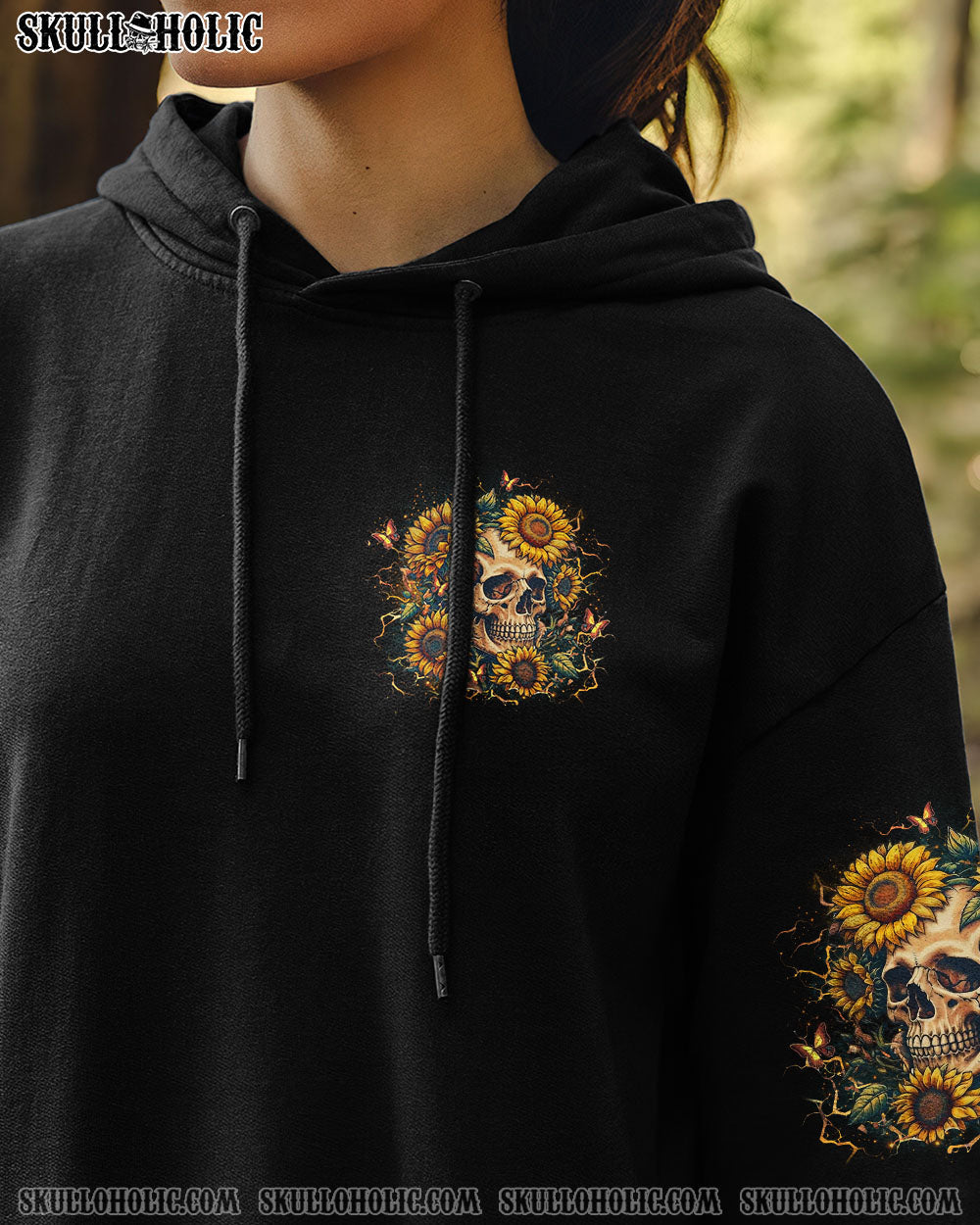SHE IS SUNSHINE SKULL SUNFLOWER ALL OVER PRINT - YHLT0304251