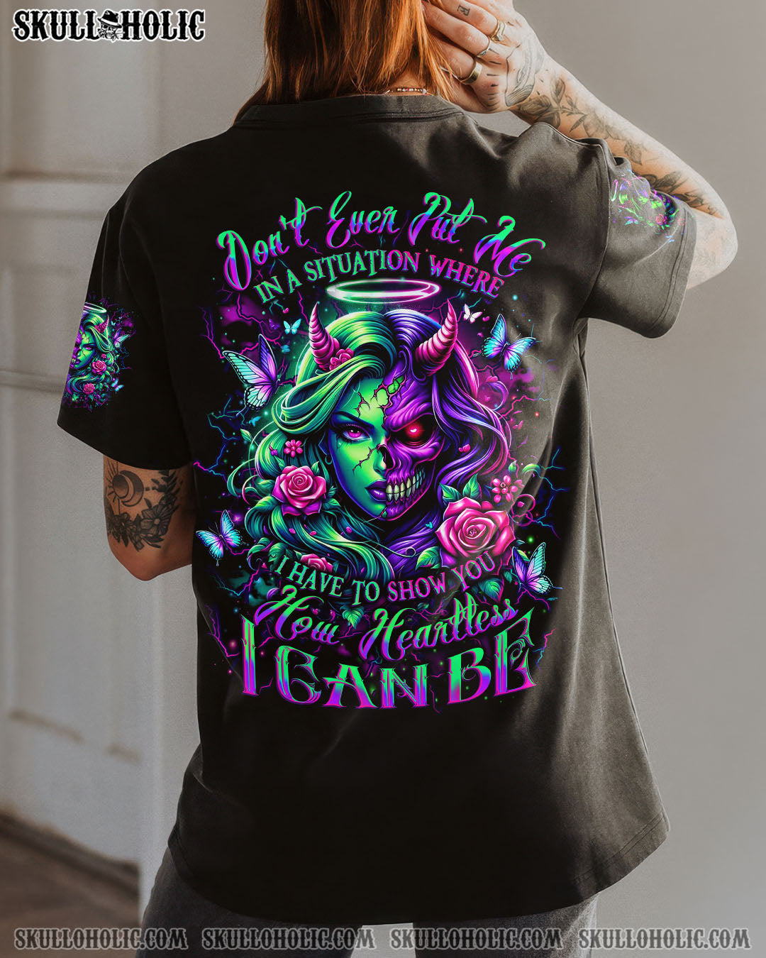 HOW HEARTLESS I CAN BE SKULL ALL OVER PRINT - YHLT1004251