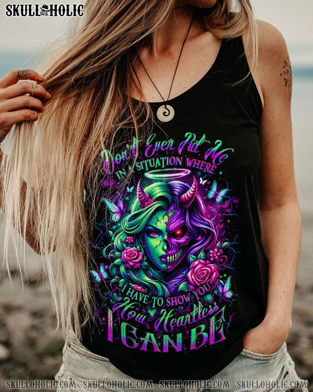 HOW HEARTLESS I CAN BE SKULL ALL OVER PRINT - YHLT1004251