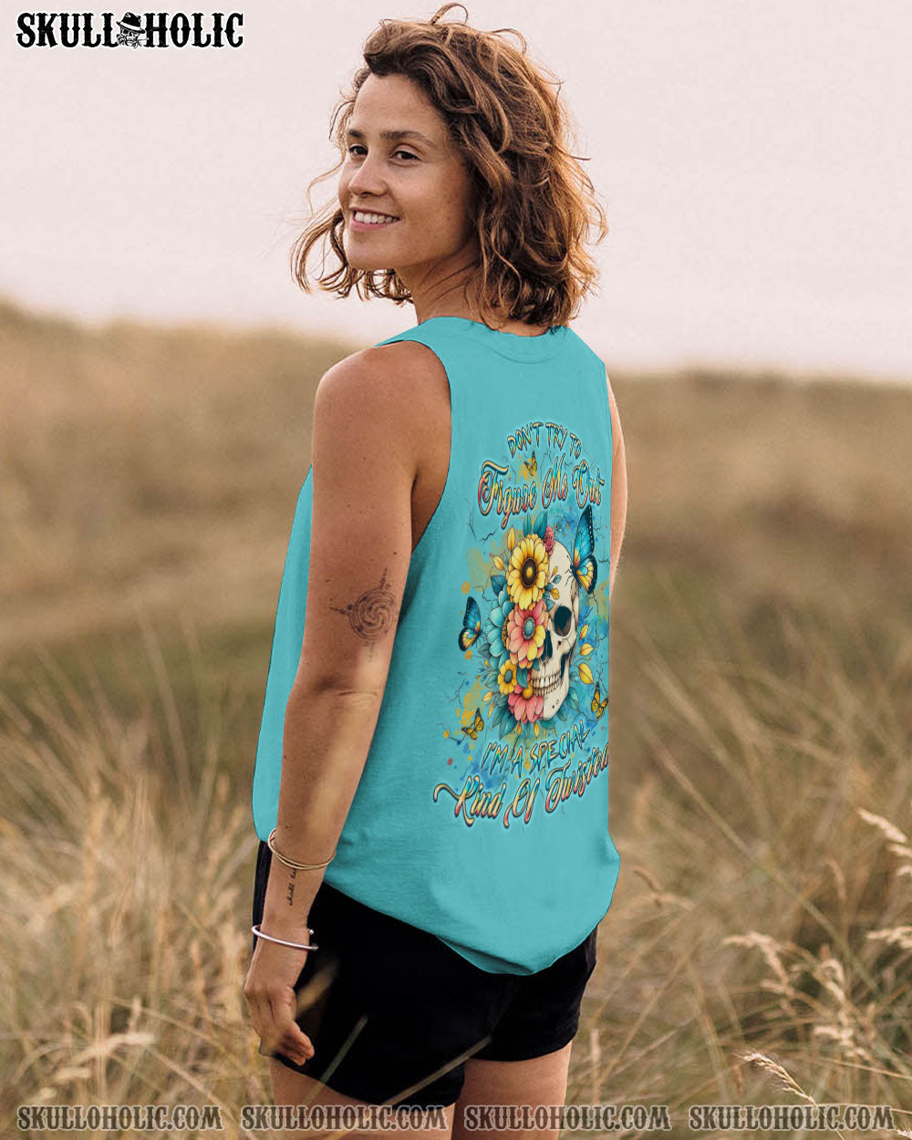 DON'T TRY TO FIGURE ME OUT SKULL ALL OVER PRINT - YHLT1504253