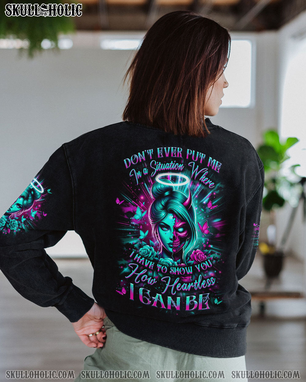 HOW HEARTLESS I CAN BE SKULL LADY ALL OVER PRINT - YHLT1604252