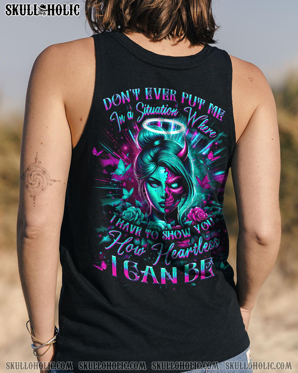 HOW HEARTLESS I CAN BE SKULL LADY ALL OVER PRINT - YHLT1604252