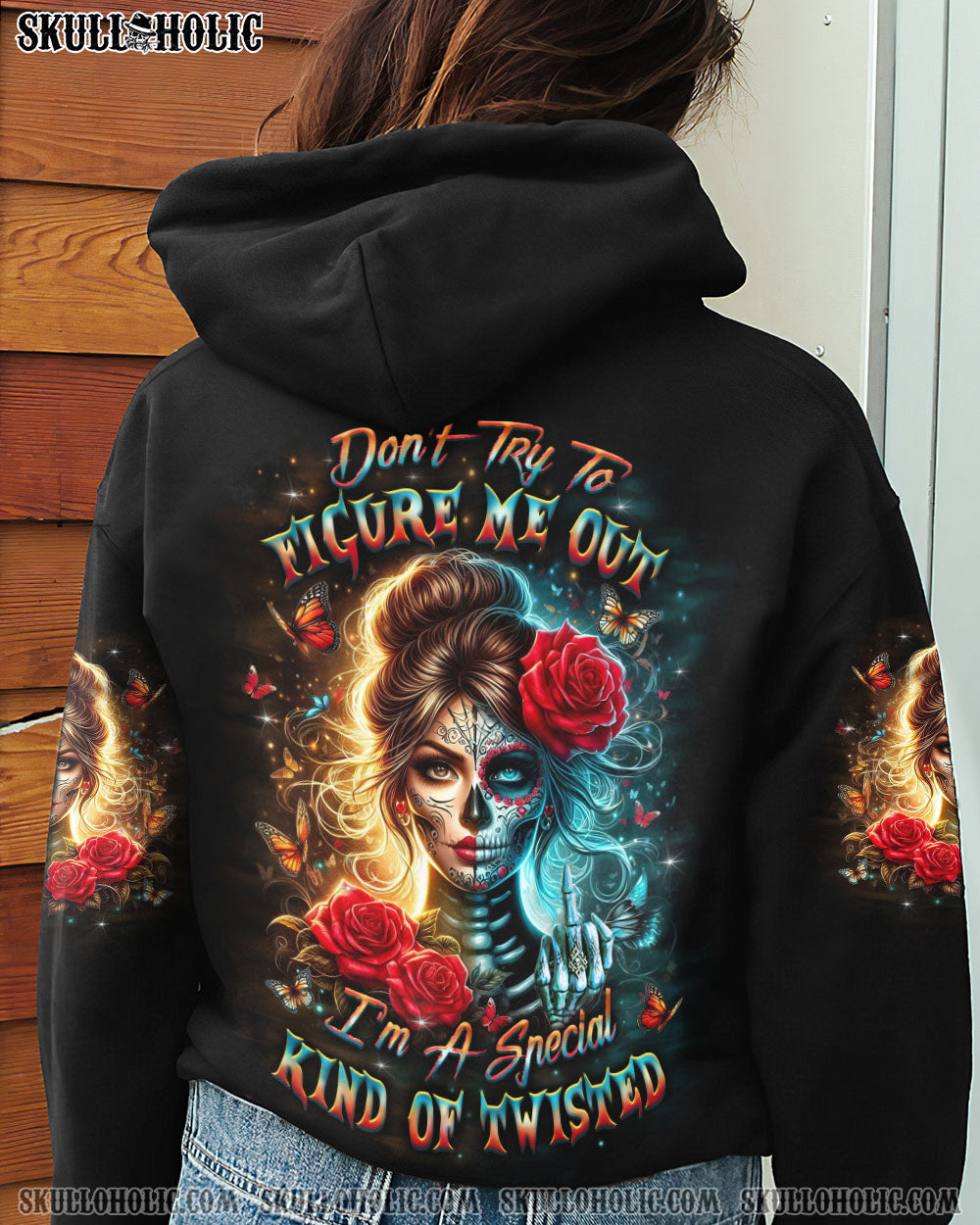 DON'T TRY TO FIGURE ME OUT SKULL ALL OVER PRINT - YHLT1904251