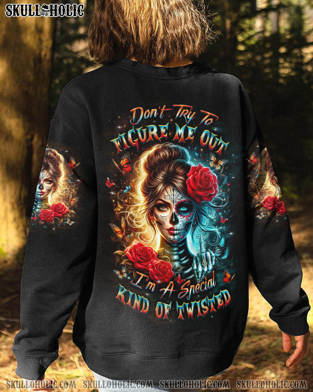 DON'T TRY TO FIGURE ME OUT SKULL ALL OVER PRINT - YHLT1904251