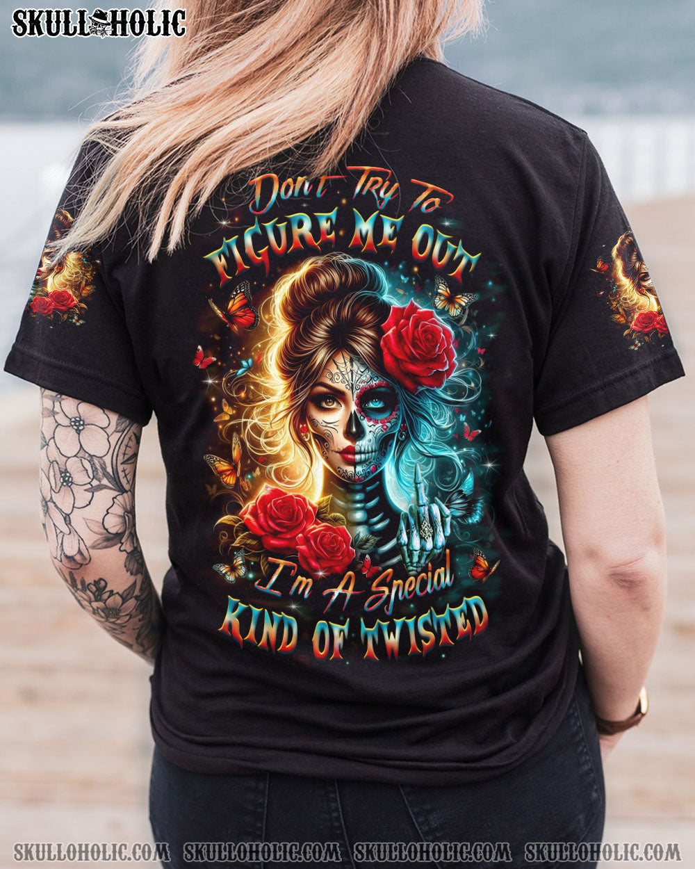 DON'T TRY TO FIGURE ME OUT SKULL ALL OVER PRINT - YHLT1904251