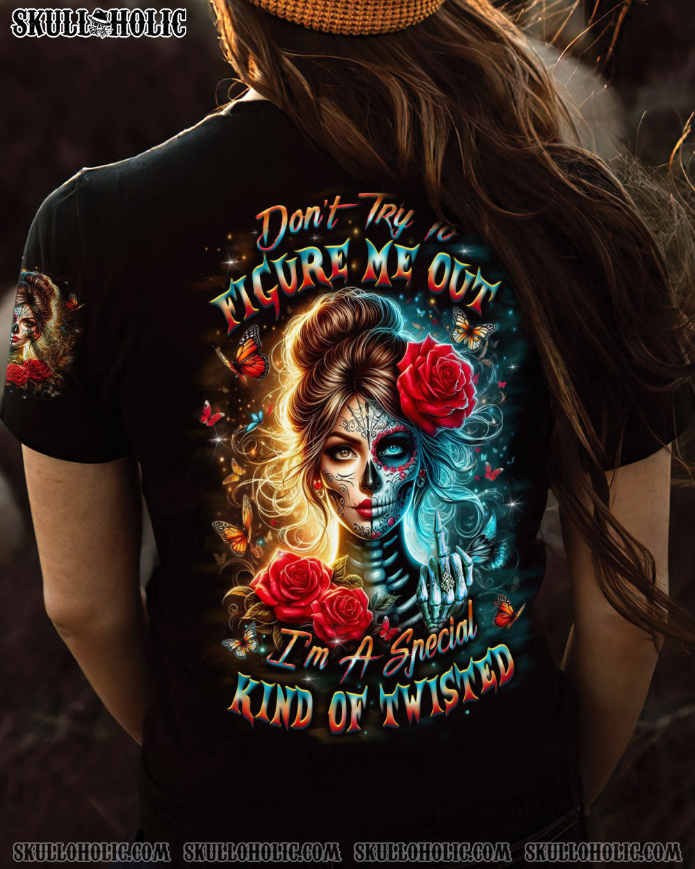 DON'T TRY TO FIGURE ME OUT SKULL ALL OVER PRINT - YHLT1904251