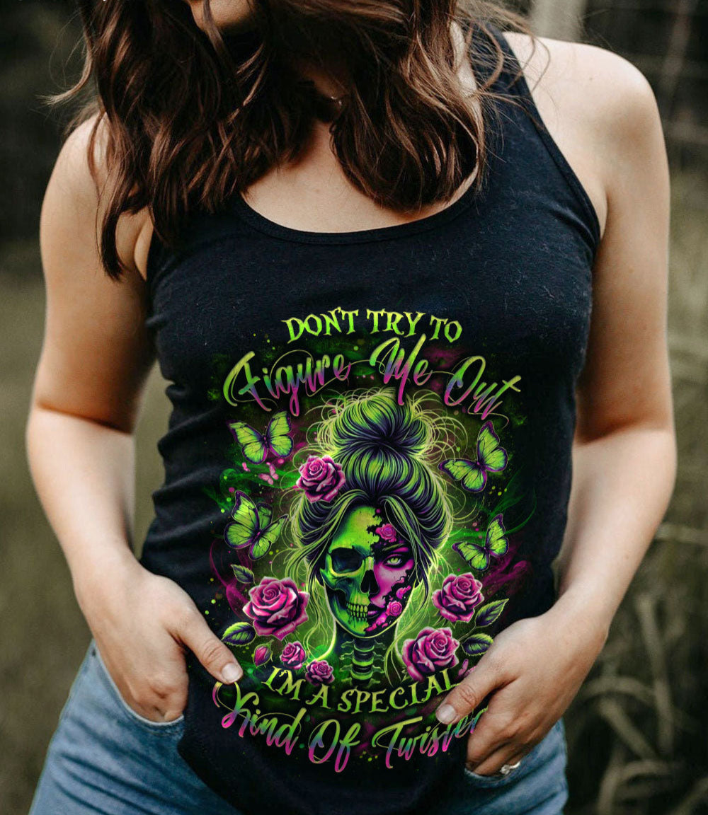 DON'T TRY TO FIGURE ME OUT SKULL ALL OVER PRINT - YHLT2003254