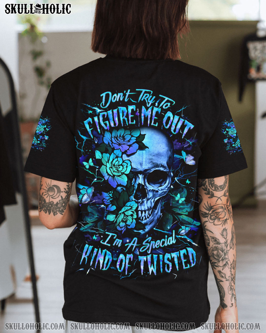 DON'T TRY TO FIGURE ME OUT SKULL ALL OVER PRINT - YHLT2304251