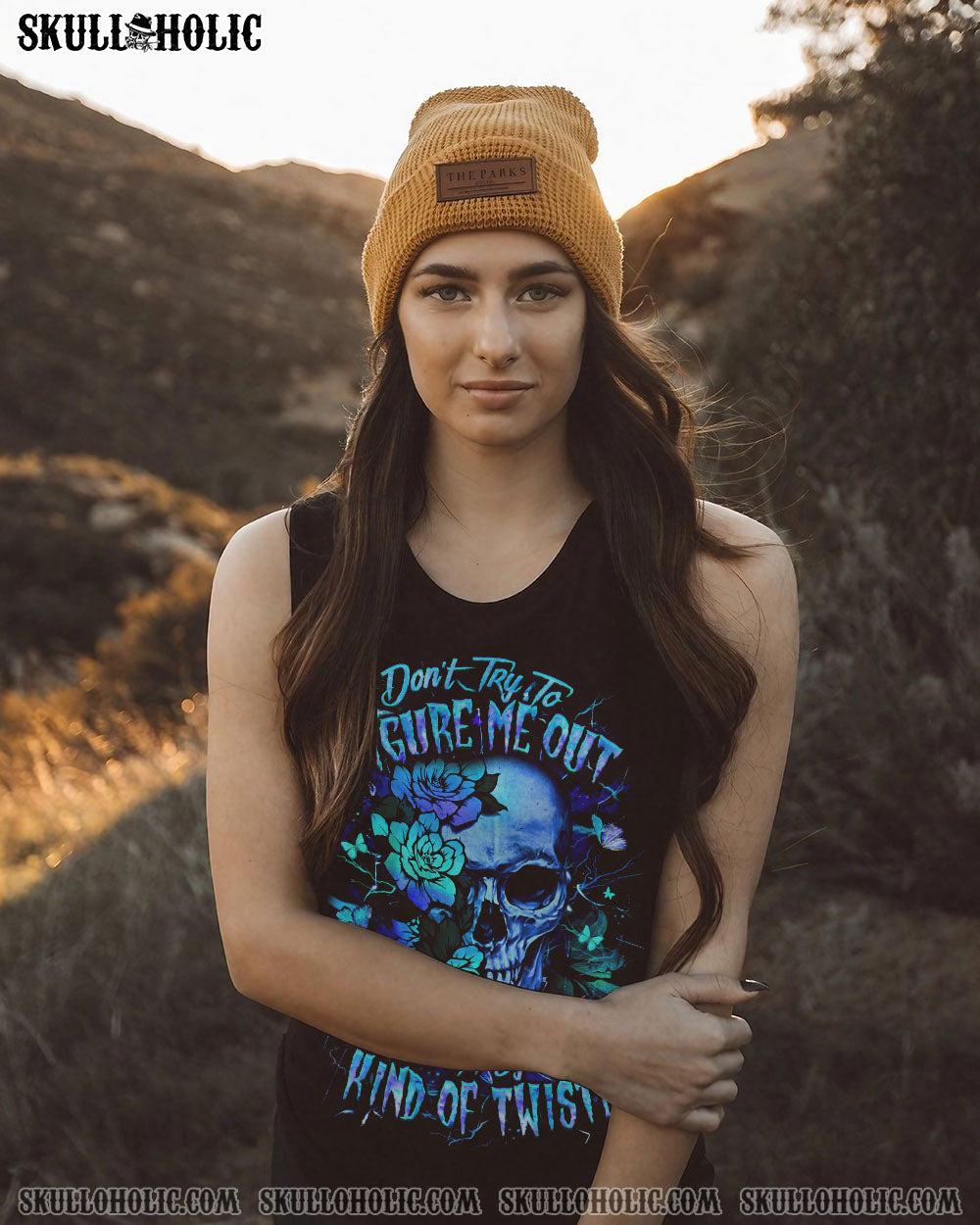 DON'T TRY TO FIGURE ME OUT SKULL ALL OVER PRINT - YHLT2304251