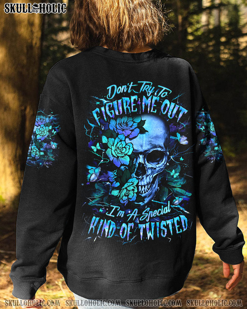 DON'T TRY TO FIGURE ME OUT SKULL ALL OVER PRINT - YHLT2304251