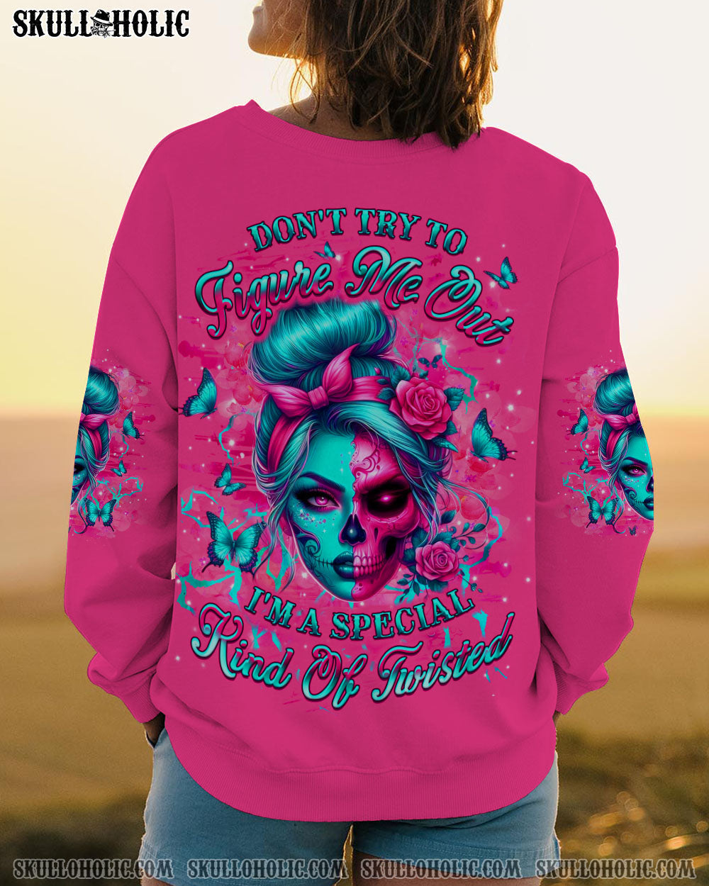 DON'T TRY TO FIGURE ME OUT SKULL ALL OVER PRINT - YHLT2603251