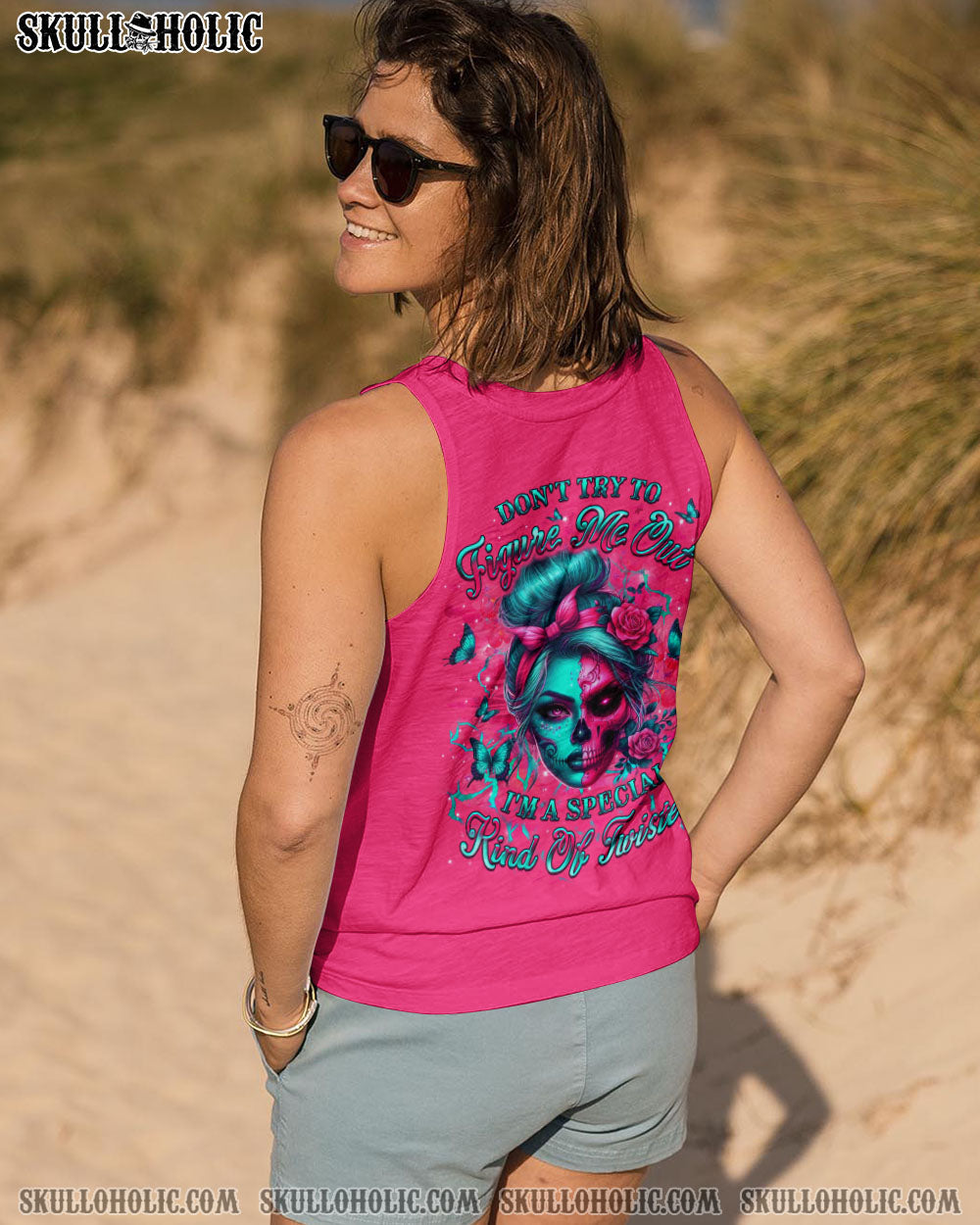 DON'T TRY TO FIGURE ME OUT SKULL ALL OVER PRINT - YHLT2603251