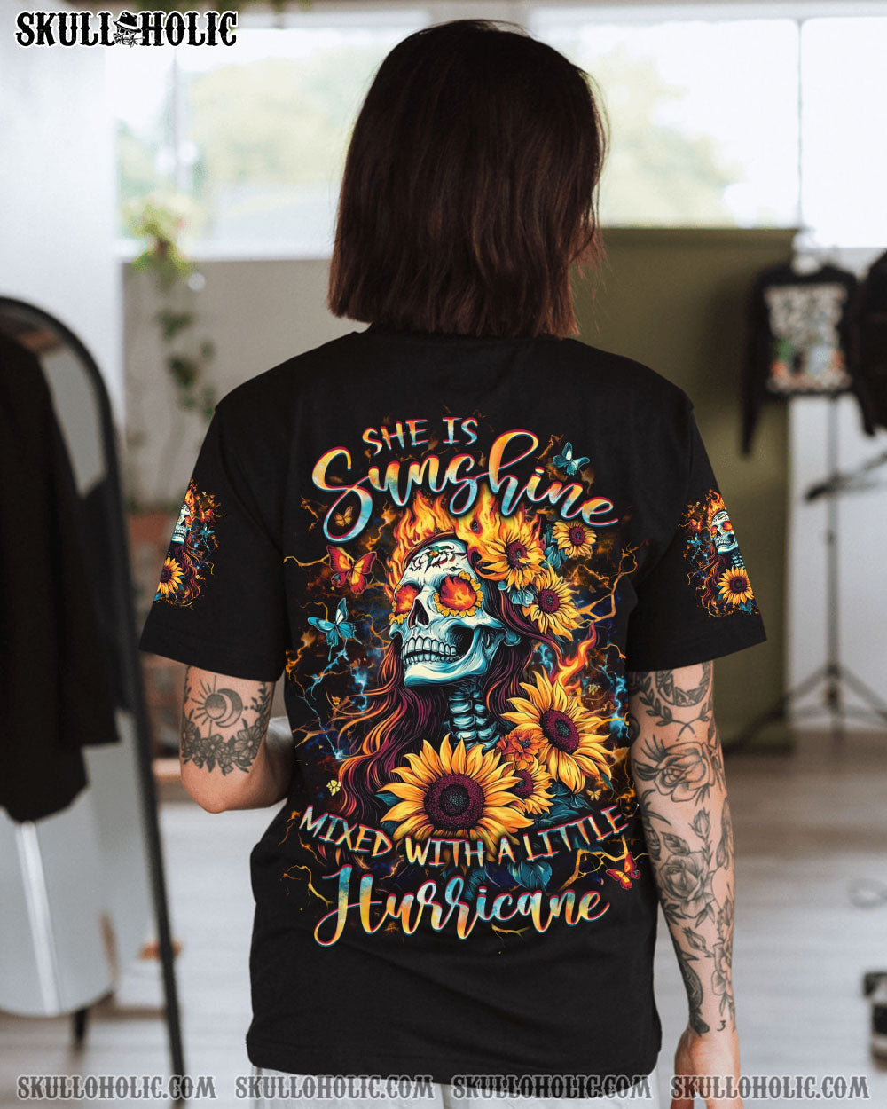 SHE IS SUNSHINE SKULL LADY ALL OVER PRINT - YHLT2702253