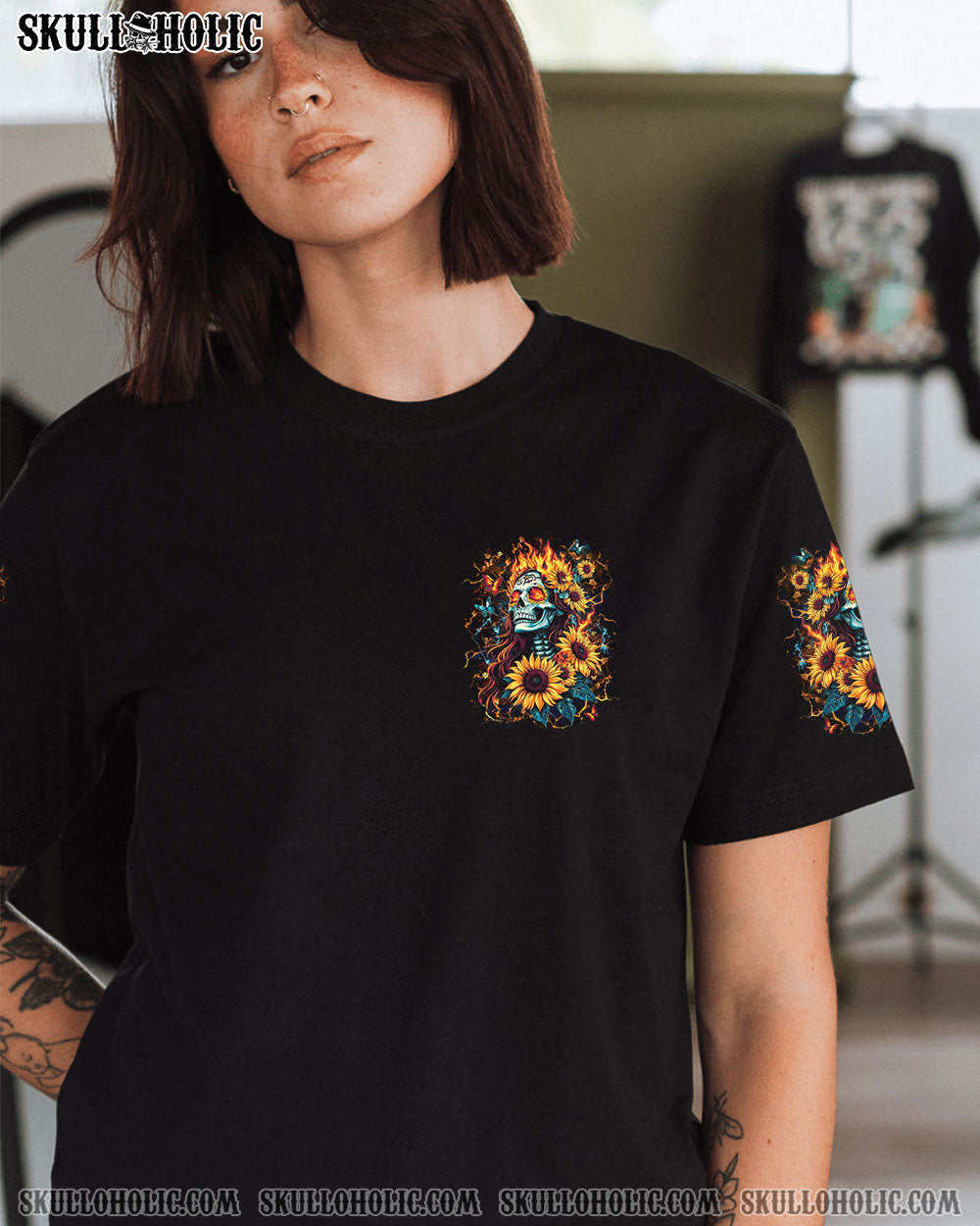 SHE IS SUNSHINE SKULL LADY ALL OVER PRINT - YHLT2702253