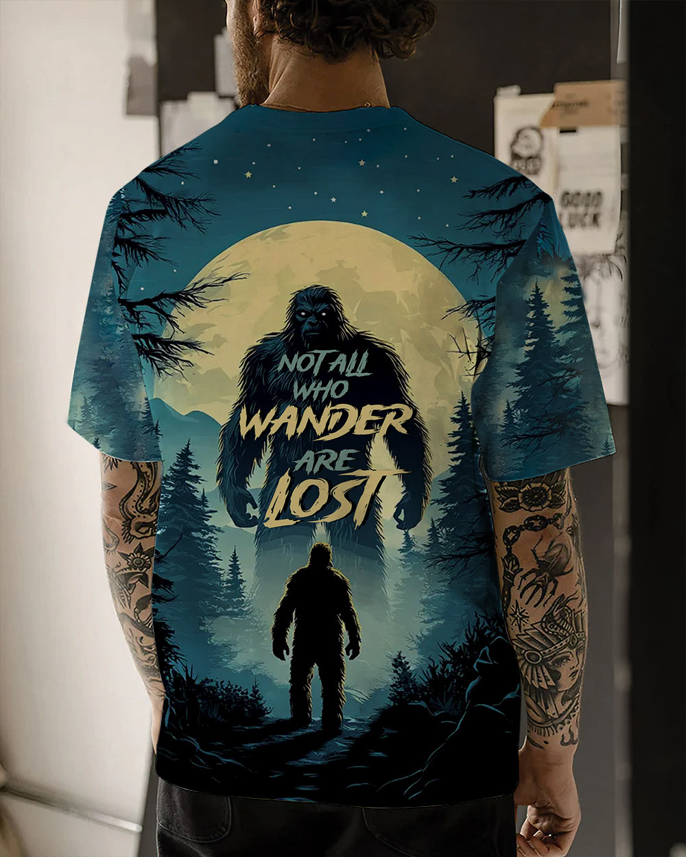Not All Who Wander Are Lost Bigfoot Mountain All Over Print