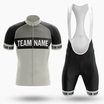 BigCrowns | Black Gray Cycling Short Sleeve Custom Name Cycling Kit