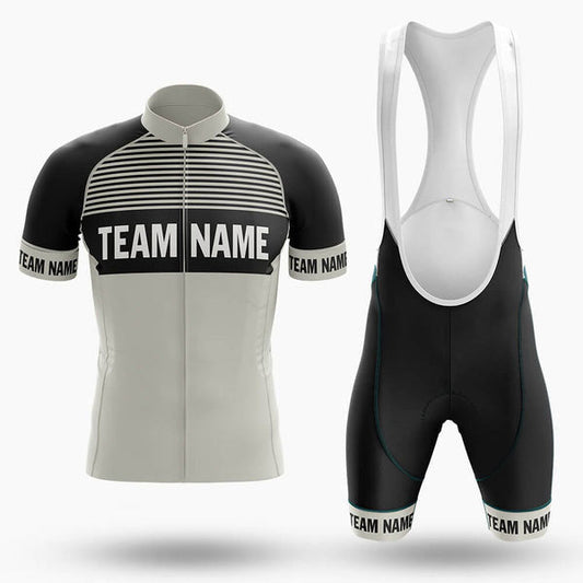BigCrowns | Black Gray Cycling Short Sleeve Custom Name Cycling Kit