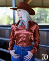 TERRACOTA SATIN PERFORMANCE RODEO SHIRT