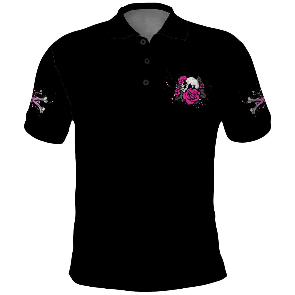I'm A B Don't Try Me Rose Skull Polo Shirt 
