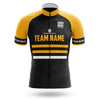 BigCrowns | Black Yellow Line Cycling Short Sleeve Custom Name Cycling Kit