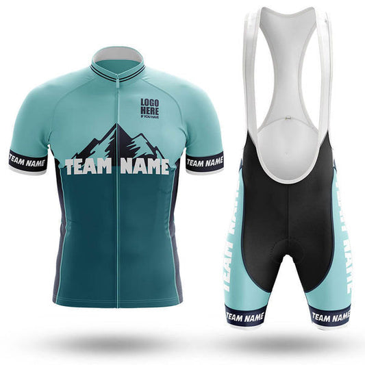 BigCrowns | Cyan Moutain Cycling Short Sleeve Custom Name Cycling Kit
