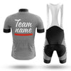 BigCrowns | Black Gray Cycling Short Sleeve Custom Name Cycling Kit