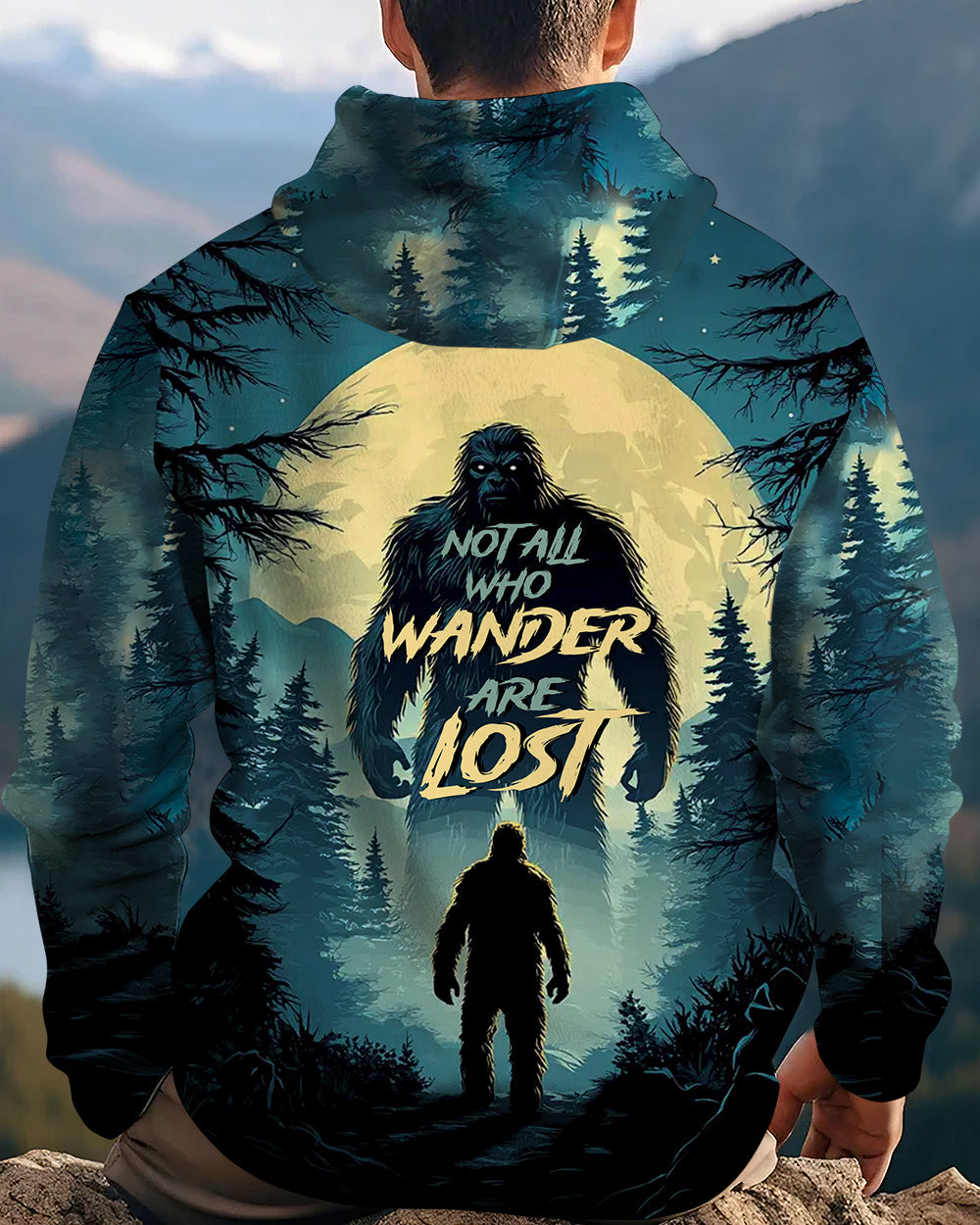Not All Who Wander Are Lost Bigfoot Mountain All Over Print